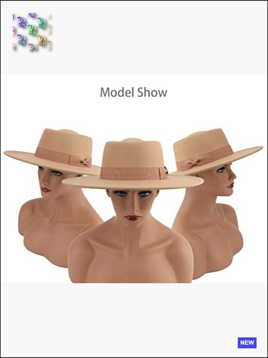 Big Wide Brim Fedora Hat Large Unisex Outdoor Photo Prop main image 5